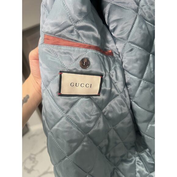 Gucci Mens BLOUSONMERMAID CIRCLE BOMBER ON TWILLGREEN/IVORY PRNT/MIX New - Picture 9 of 13